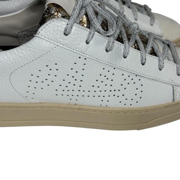 NWOT P448 Jack Perforated Low Top Sneaker in White/ Dakar. Sz: EU 38/US 8.5-9 - Picture 3 of 15